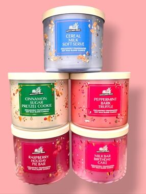 5 Limited Edition 3 wick candles by Milk bar × Bath And Body Works